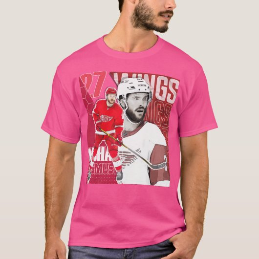 Michael Rasmussen Hockey Poster Red Wings T-shirt (Voorkant)