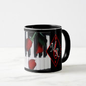 Michael Roos Logo Mok met Piano Keys (Voorkant rechts)