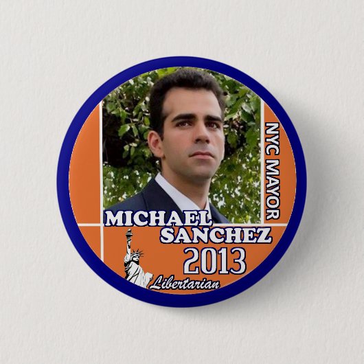 Michael Sanchez fot NYC Mayor 2013 Ronde Button 5,7 Cm (Voorkant)