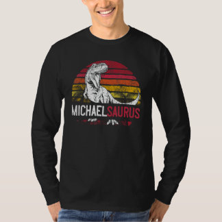 Michael Saurus Funny Personalised Dinosaur T Rex N T-shirt