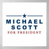 Michael Scott voor President The Kantoor Poster (Voorkant)
