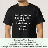 Michael T-shirt Volledig aangepaste achternamen vo