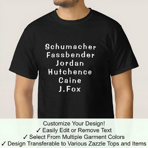 Michael Tee Volledig op maat gemaakte achternamen T-shirt