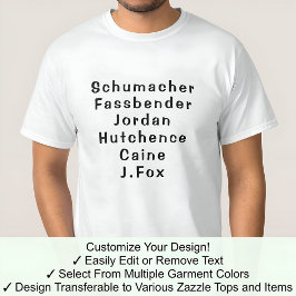 Michael Tee Volledig op maat gemaakte achternamen  T-shirt