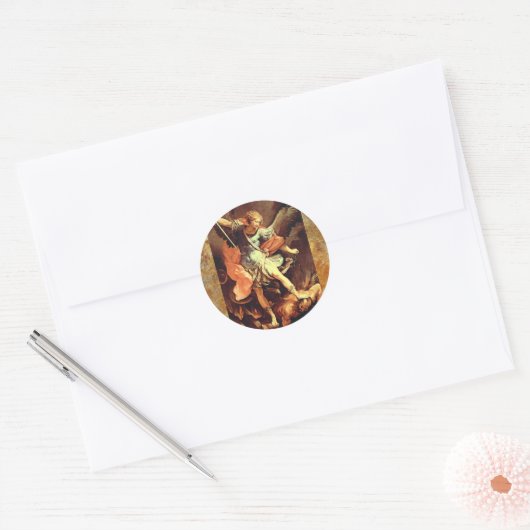 Michael the Archangel Ronde Sticker (Envelop)