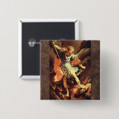 Michael the Archangel Vierkante Button 5,1 Cm (Voorkant /achterkant)