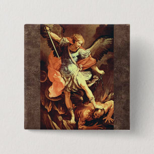 Michael the Archangel Vierkante Button 5,1 Cm