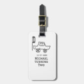 Michael turning two birthday toy car traffic light bagagelabel (Voorkant verticaal)