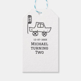 Michael turning two birthday toy car traffic light cadeaulabel