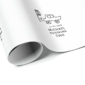 Michael turning two birthday toy car traffic light cadeaupapier (Rol Hoek)