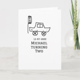 Michael turning two birthday toy car traffic light kaart