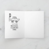 Michael turning two birthday toy car traffic light kaart (Binnen)