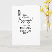 Michael turning two birthday toy car traffic light kaart (Gele Bloem)