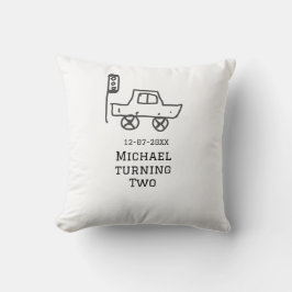 Michael turning two birthday toy car traffic light kussen