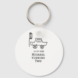 Michael turning two birthday toy car traffic light sleutelhanger