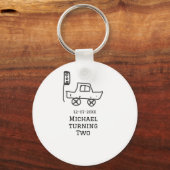 Michael turning two birthday toy car traffic light sleutelhanger (Voorkant)