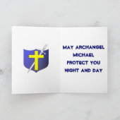Michael van de aartsengel wenskaart kaart (Binnen)