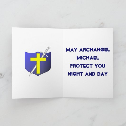Michael van de aartsengel wenskaart kaart (Binnen)