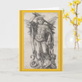 Michael van de aartsengel wenskaart kaart (Gele Bloem)