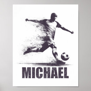 Michael Voetbal Jongens Gepersonaliseerde Eerste N Poster