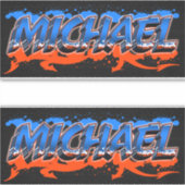 Michael Vorname Name Graffiti Aufkleber Sticker (Voorkant)