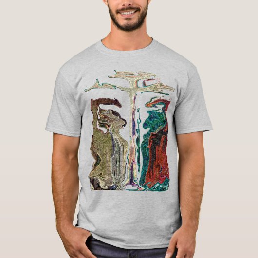 "Michael vs Satan" van Michael Crozz T-shirt (Voorkant)