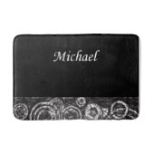 michael zwarte witte badkamer badmat (Voorkant)