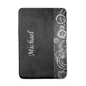 michael zwarte witte badkamer badmat (Voorkant Verticaal)