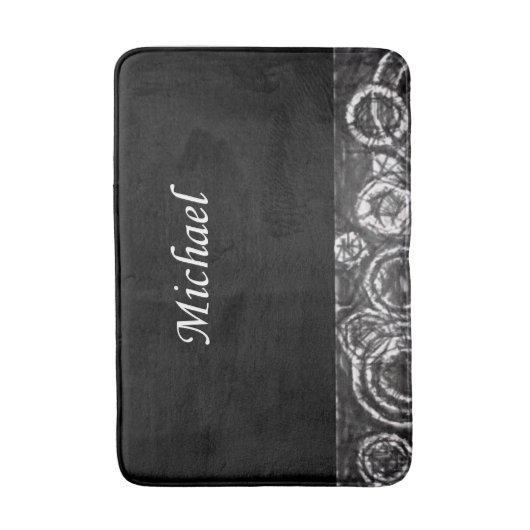 michael zwarte witte badkamer badmat (Voorkant Verticaal)