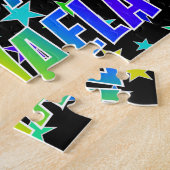 "MICHAELA" Voornaam, geun "HAPPY BIRTHDAY" Legpuzzel (Zijkant)