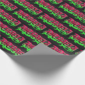 Michaela Vorname Name Graffiti red green Cadeaupapier (Hoek)
