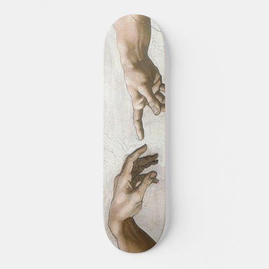 Michaelangelo Hands Creation Adam God Persoonlijk Skateboard (Voorkant)