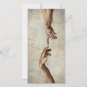 Michaelangelo overhandigt de schepping Adam God