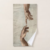 Michaelangelo overhandigt de schepping Adam God Bad Handdoek (Handdoek)