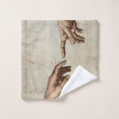 Michaelangelo overhandigt de schepping Adam God Bad Handdoek (Wasdoekje)