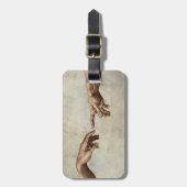 Michaelangelo overhandigt de schepping Adam God Bagagelabel (Voorkant verticaal)