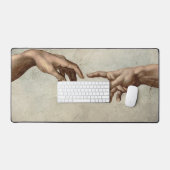 Michaelangelo overhandigt de schepping Adam God Bureaumat (Keyboard & Muis)