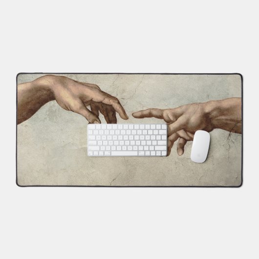 Michaelangelo overhandigt de schepping Adam God Bureaumat (Keyboard & Muis)