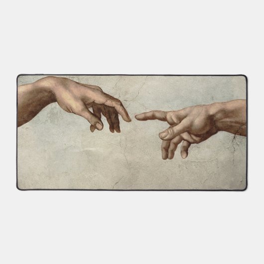 Michaelangelo overhandigt de schepping Adam God Bureaumat (Voorkant)