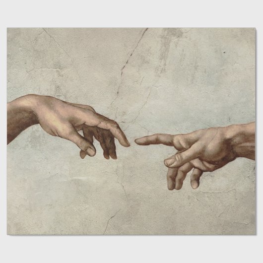 Michaelangelo overhandigt de schepping Adam God Cadeaupapier (Vlak)