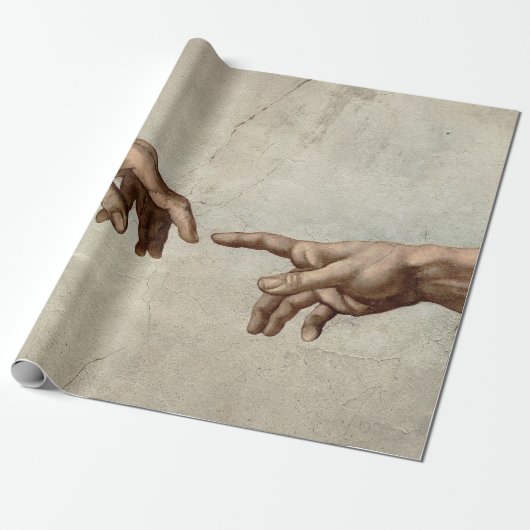 Michaelangelo overhandigt de schepping Adam God Cadeaupapier (Uitgerold)