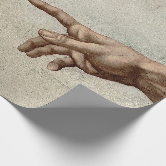 Michaelangelo overhandigt de schepping Adam God Cadeaupapier (Hoek)