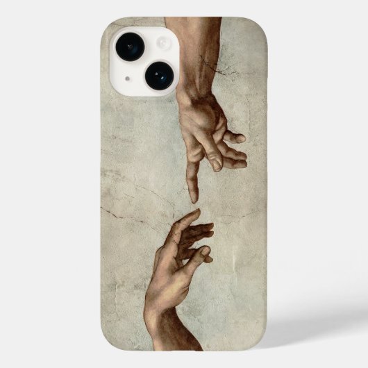 Michaelangelo overhandigt de schepping Adam God Case-Mate iPhone Case (Achterkant)