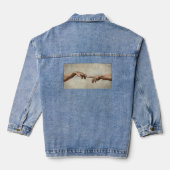 Michaelangelo overhandigt de schepping Adam God Denim Jacket (Achterkant)
