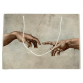 Michaelangelo overhandigt de schepping Adam God Groot Cadeauzakje (Voorkant)