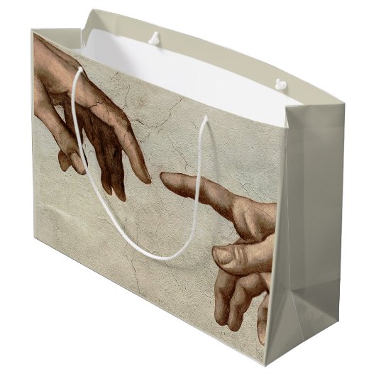 Michaelangelo overhandigt de schepping Adam God Groot Cadeauzakje (Achterkant Gekanteld)