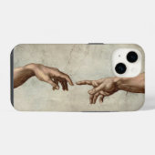 Michaelangelo overhandigt de schepping Adam God iPhone Hoesje (Achterkant horizontaal)