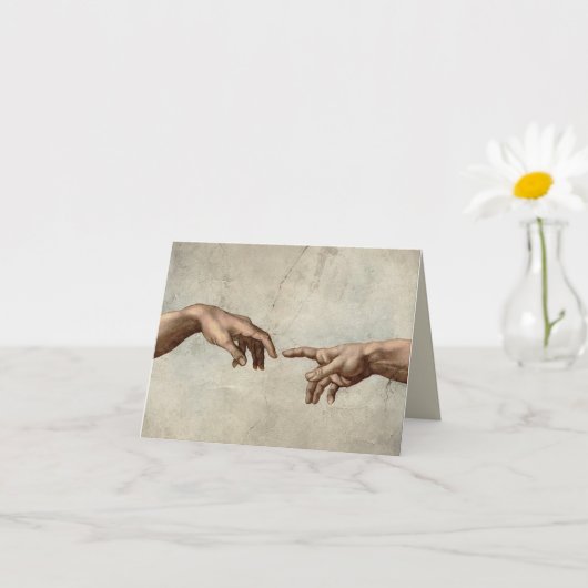 Michaelangelo overhandigt de schepping Adam God Kaart (Kleine Plant)