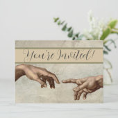 Michaelangelo overhandigt de schepping Adam God Kaart (Staand voorkant)