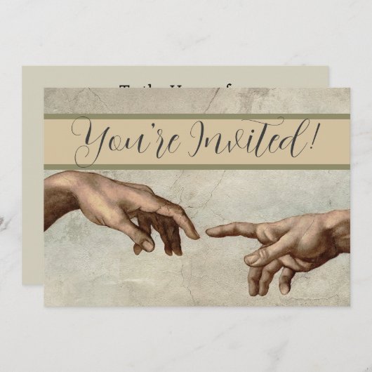 Michaelangelo overhandigt de schepping Adam God Kaart (Voorkant / Achterkant)